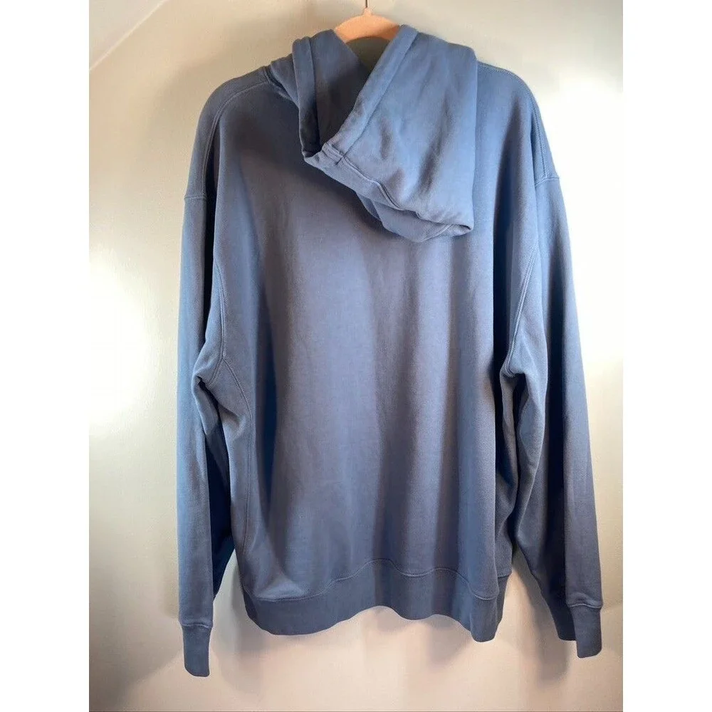J CREW MENS XXLARGE SOLID BLUE HOODIE